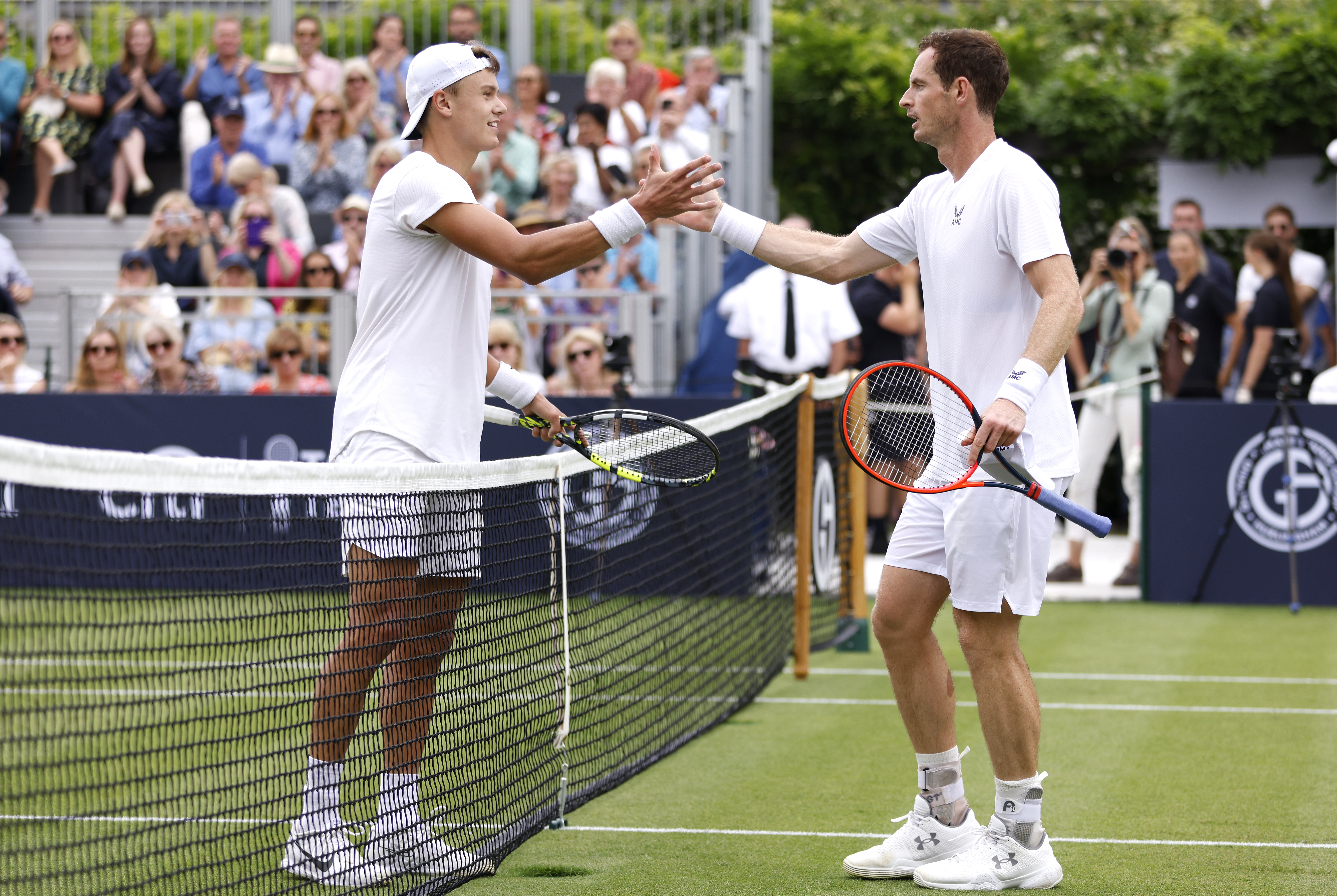 Andy Murray (right) shake hands with Holger Rune