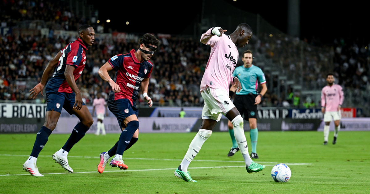 Randal Kolo Muani celebrates after scoring for Juventus