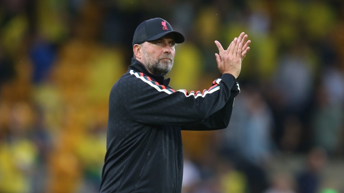 Jurgen Klopp celebrates Liverpool's win at Norwich