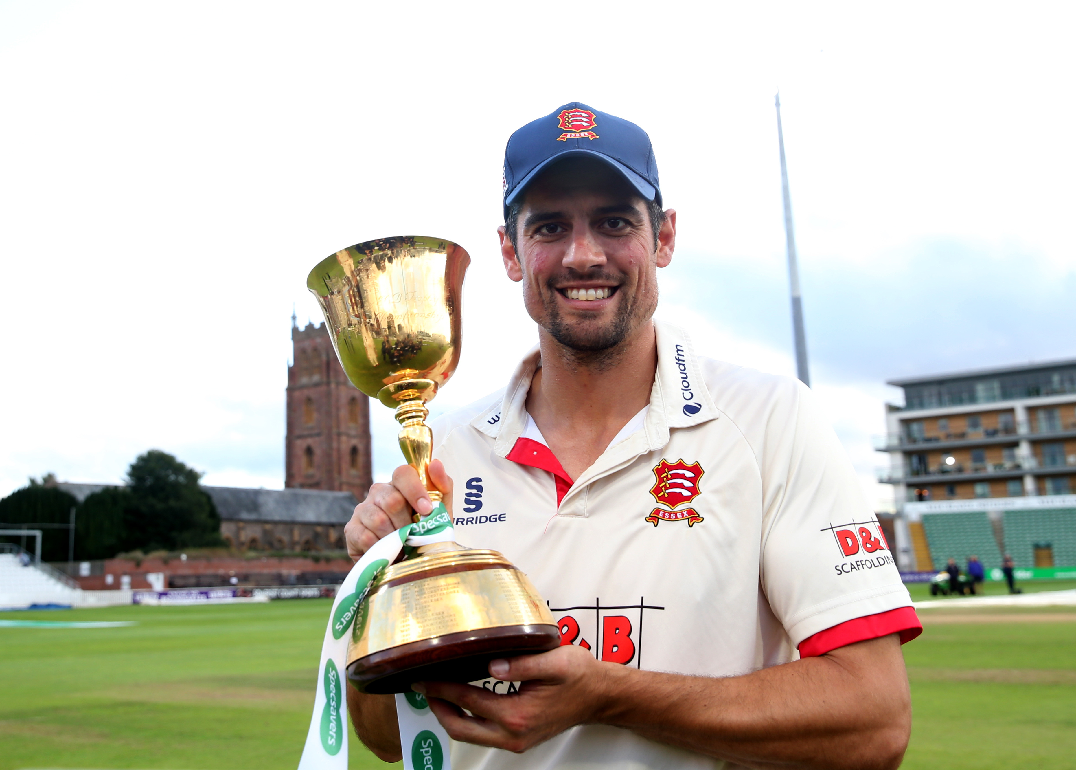 Alastair Cook celebrates for Essex
