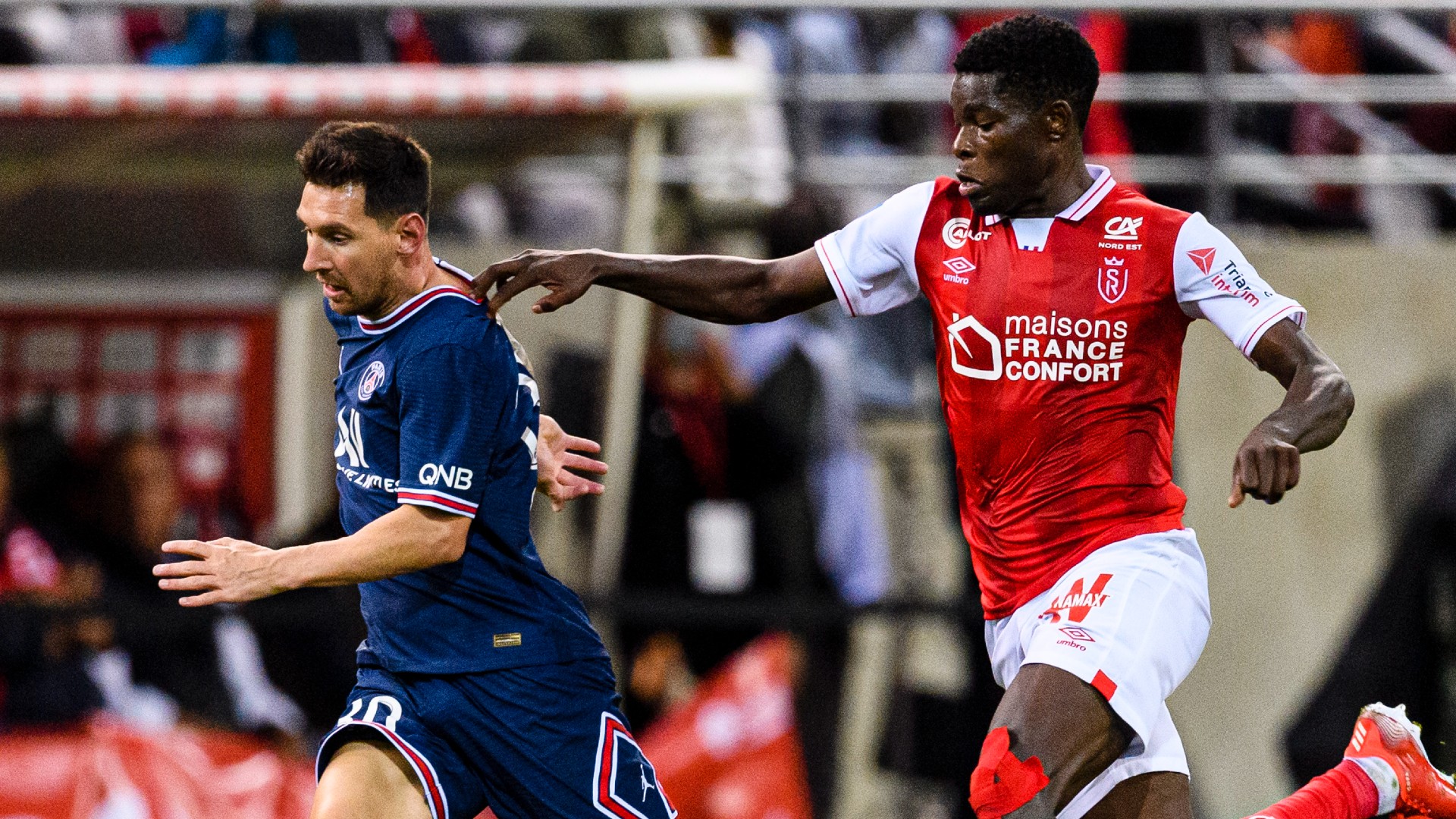 Lionel Messi in action during his PSG debut in a 2-0 win over Reims.