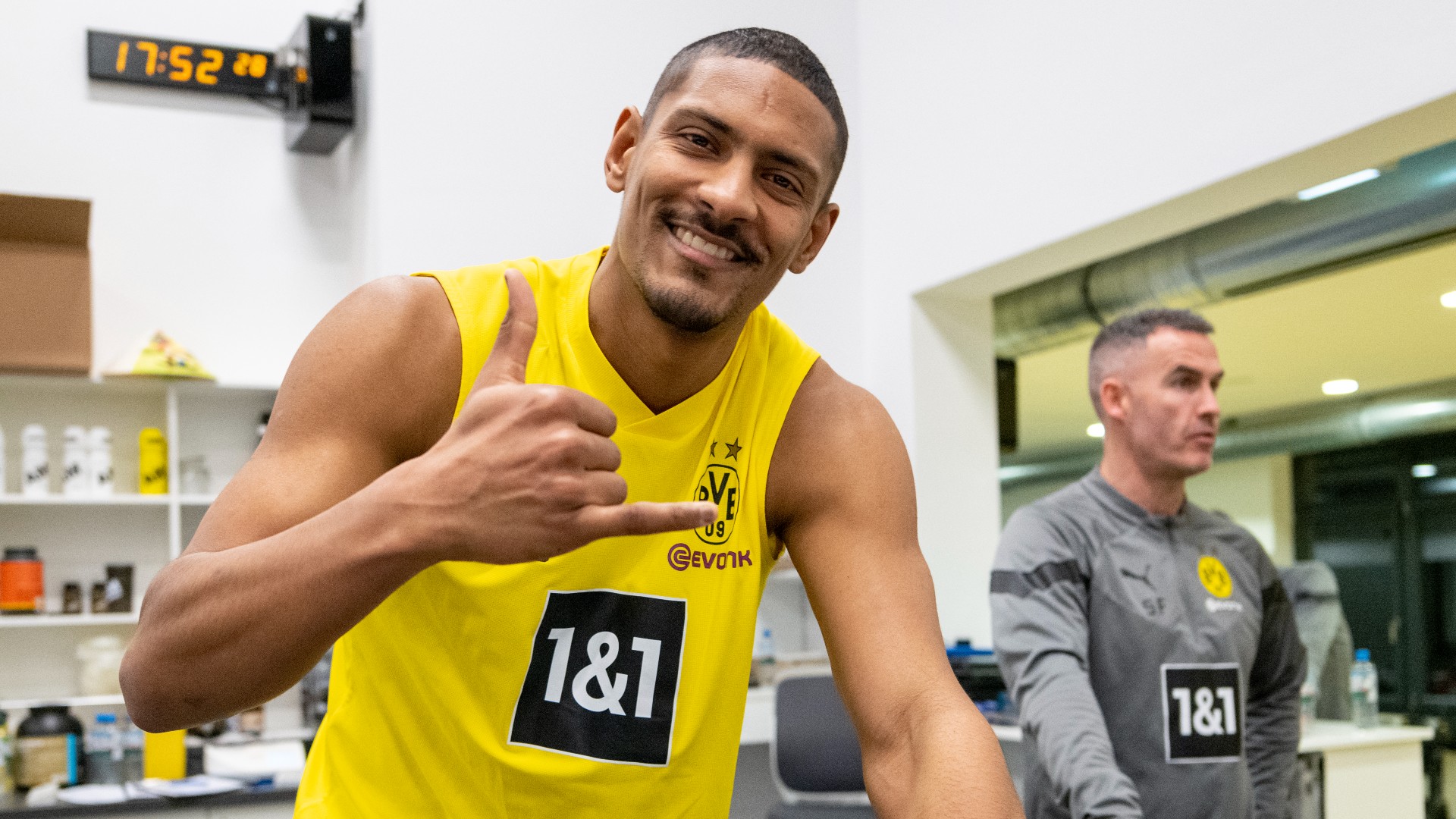 Sebastien Haller pictured at Borussia Dortmund's training ground on Monday