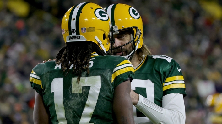 Former Packers team-mates Aaron Rodgers and Davante Adams
