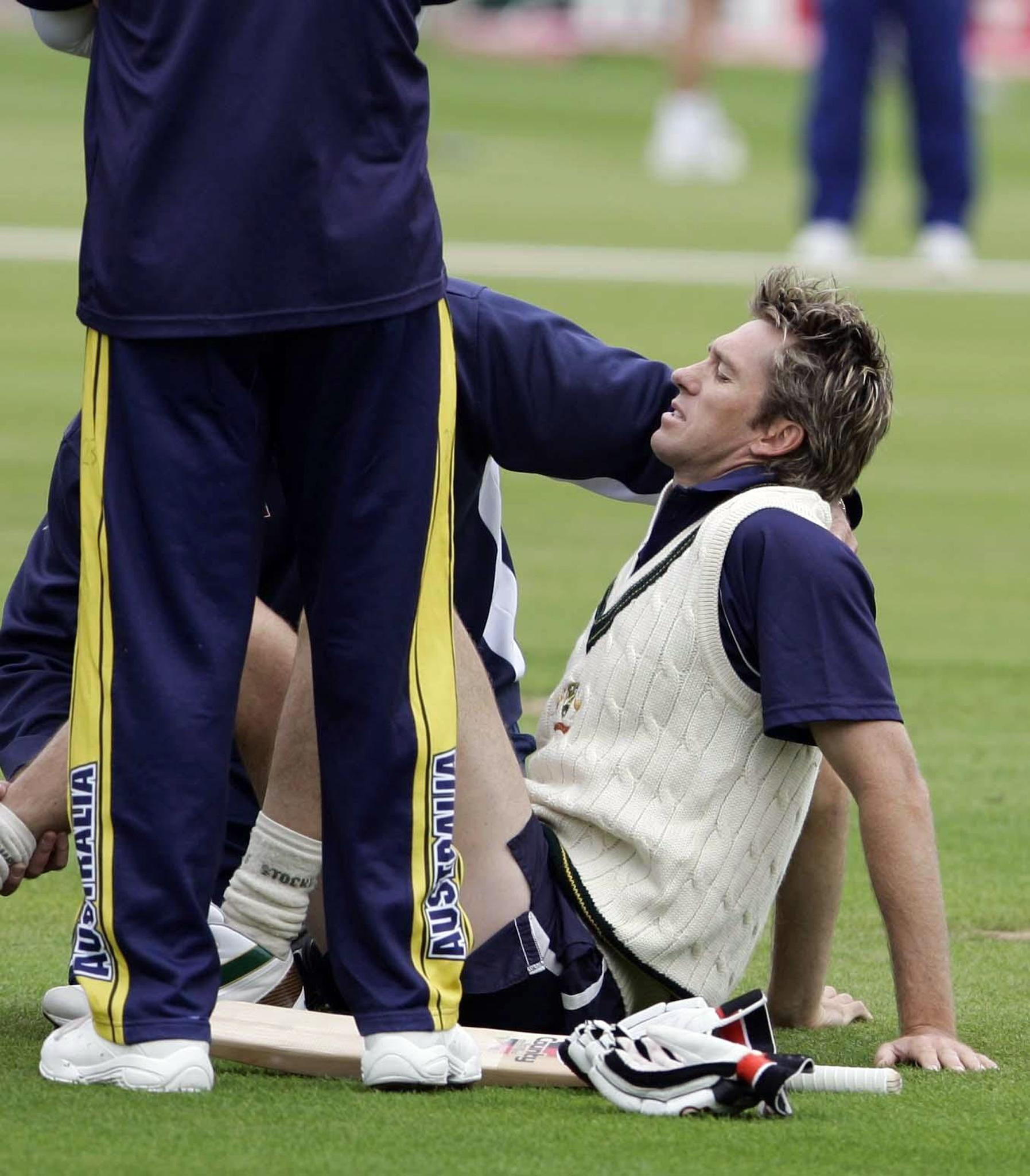 Glenn McGrath injured at Edgbaston