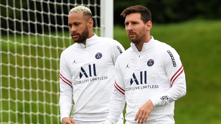 Neymar and Lionel Messi in PSG training