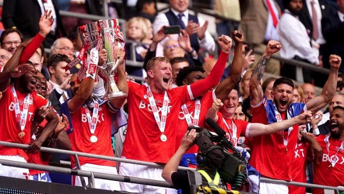 Luton, Middlesbrough, Coventry and Sunderland will battle it out to follow Nottingham Forest (pictured) into the Premier League via the play-offs (Mike Egerton/PA)