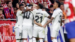Real Madrid celebrate their second goal against Atletico Madrid