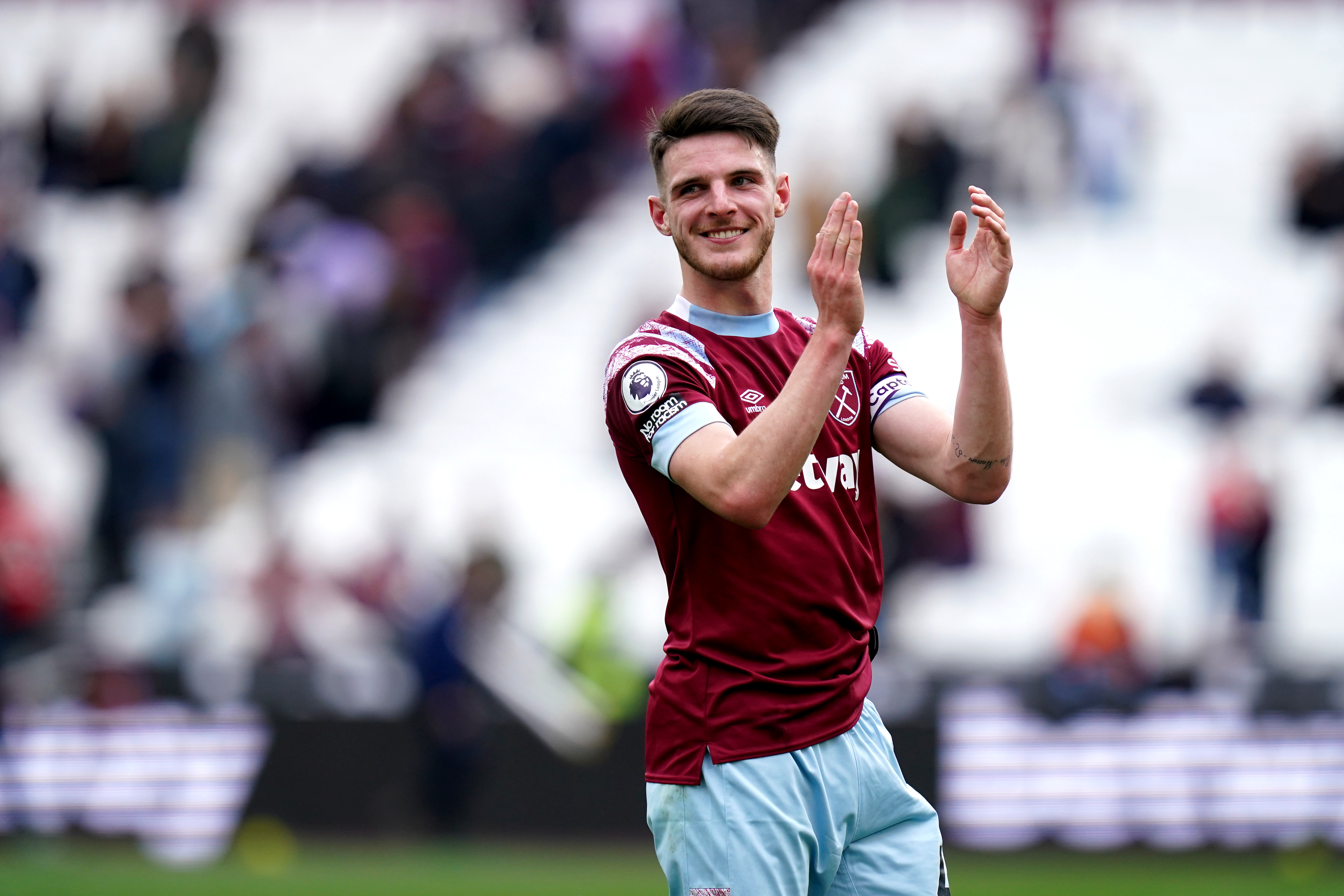 West Ham captain Declan Rice (John Walton/PA)