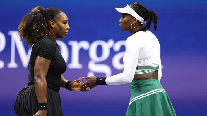 Serena Williams and Venus Williams in their first grand slam doubles match since 2018