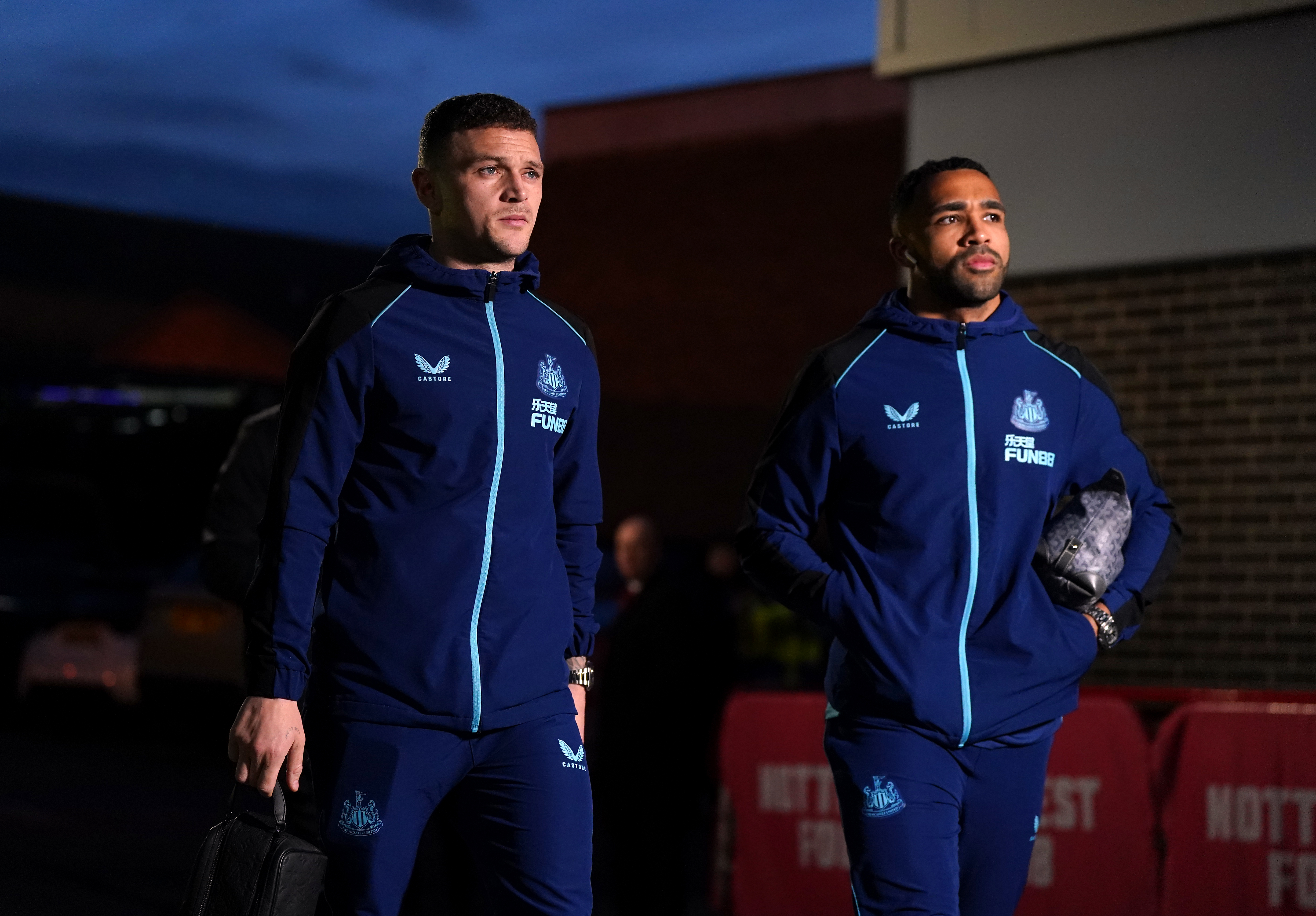 Newcastle's Callum Wilson, right, and Kieran Trippier