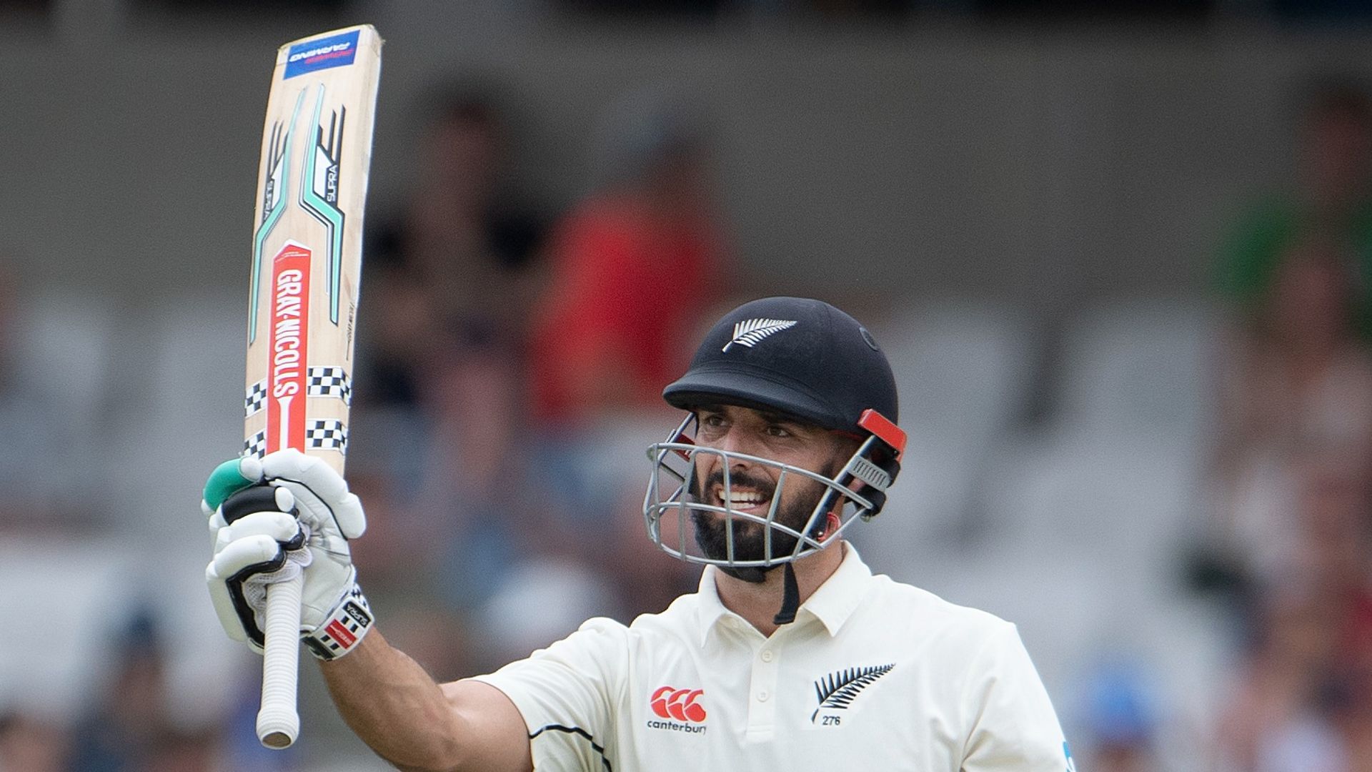 Daryl Mitchell celebrates a Headingley half-century