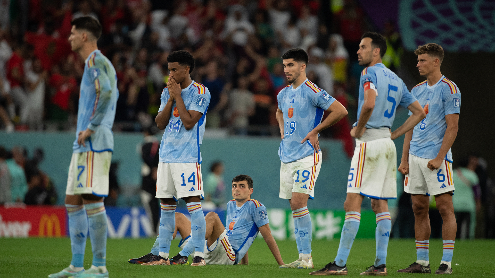 Spain were knocked out on penalties by Morocco