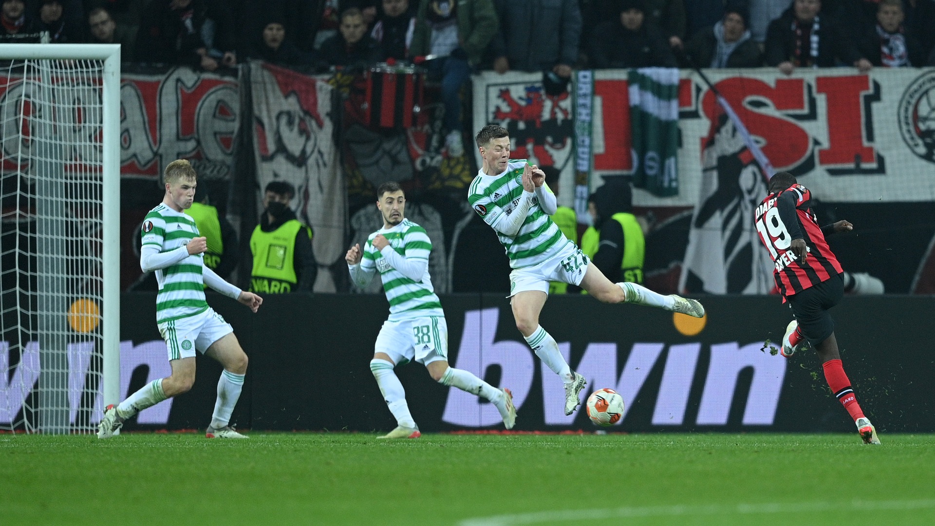 Moussa Diaby drills home a late winner against Celtic