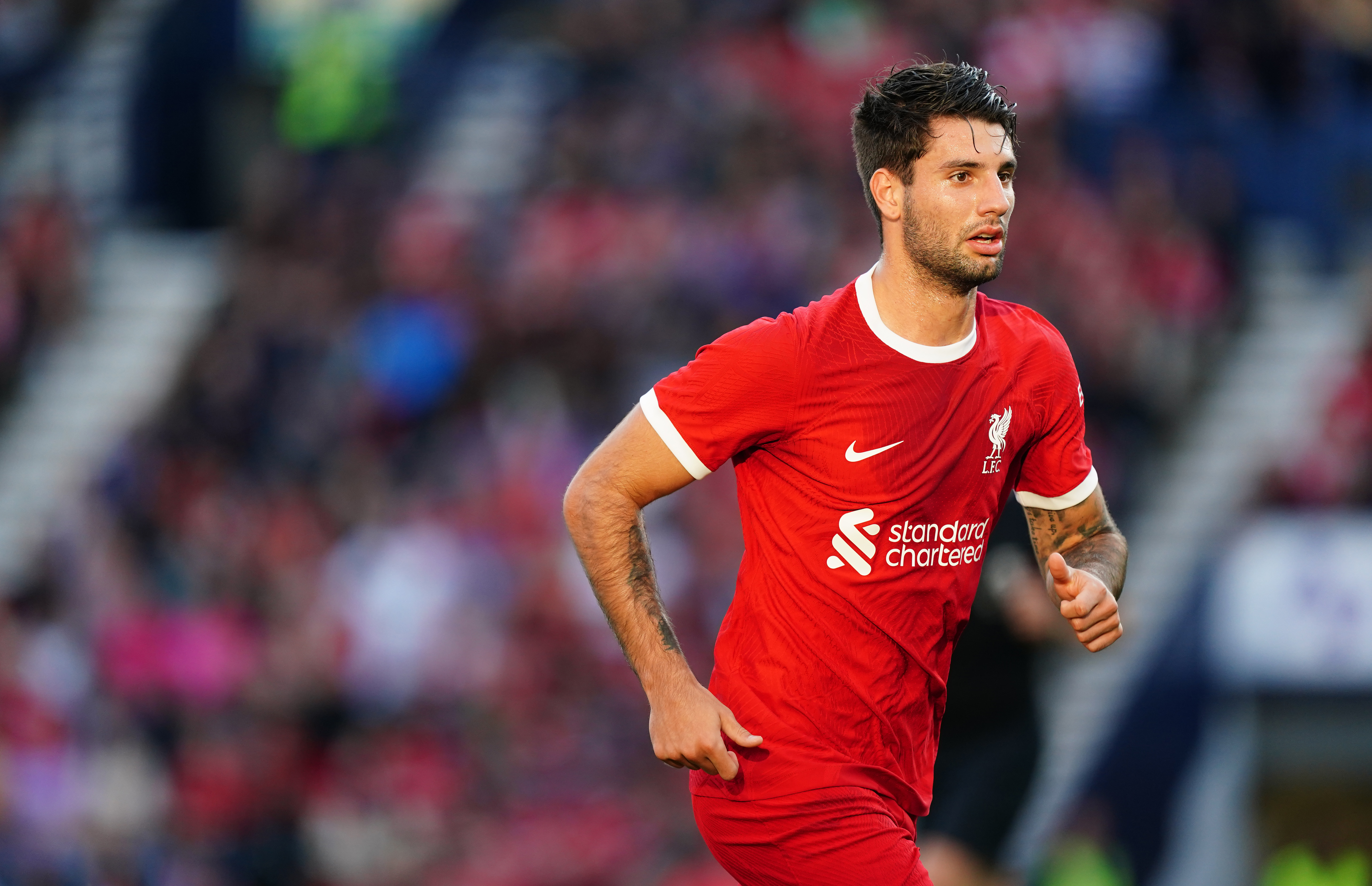 Liverpool have already added Dominik Szoboszlai (pictured), Alexis Mac Allister and Waturo Endo to their midfield