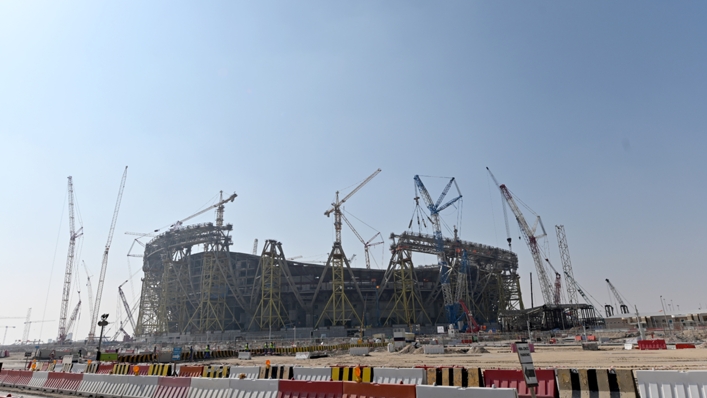 Lusail Stadium during its construction stages in 2019