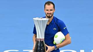 Medvedev hits 23 aces to beat Rublev in Hangzhou Open final