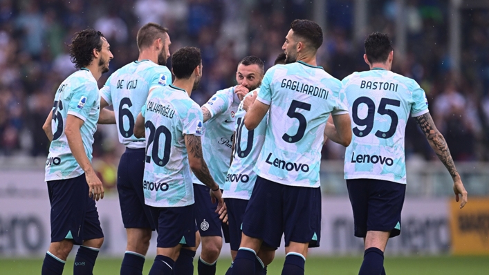 Inter celebrate during their win over Torino