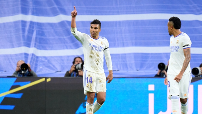 Real Madrid midfielder Casemiro at the Champions League celebrations