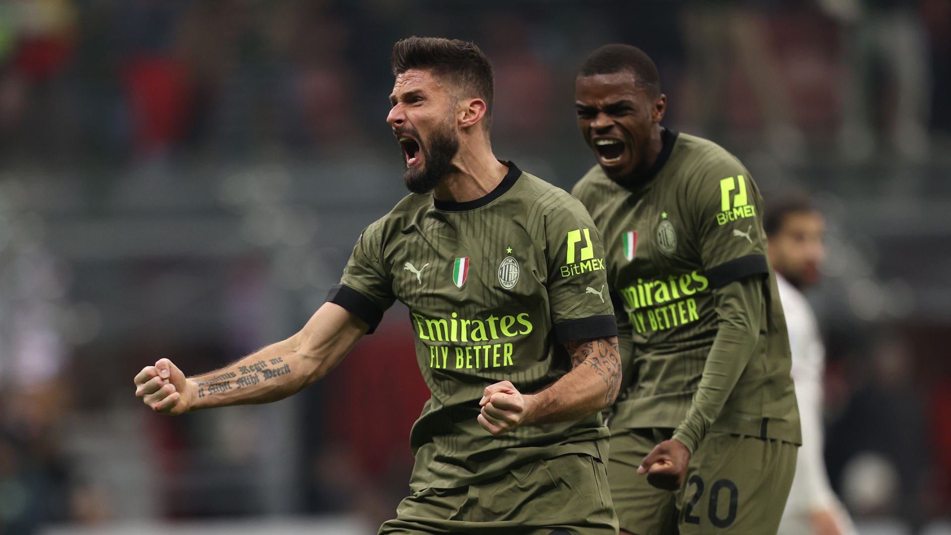 Olivier Giroud scored a superb header for Milan