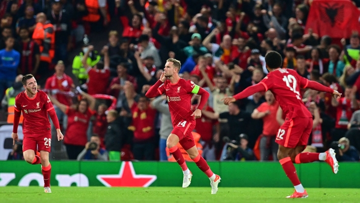 Jordan Henderson celebrates his goal against Milan