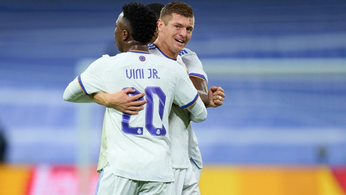 Toni Kroos celebrates scoring against Inter