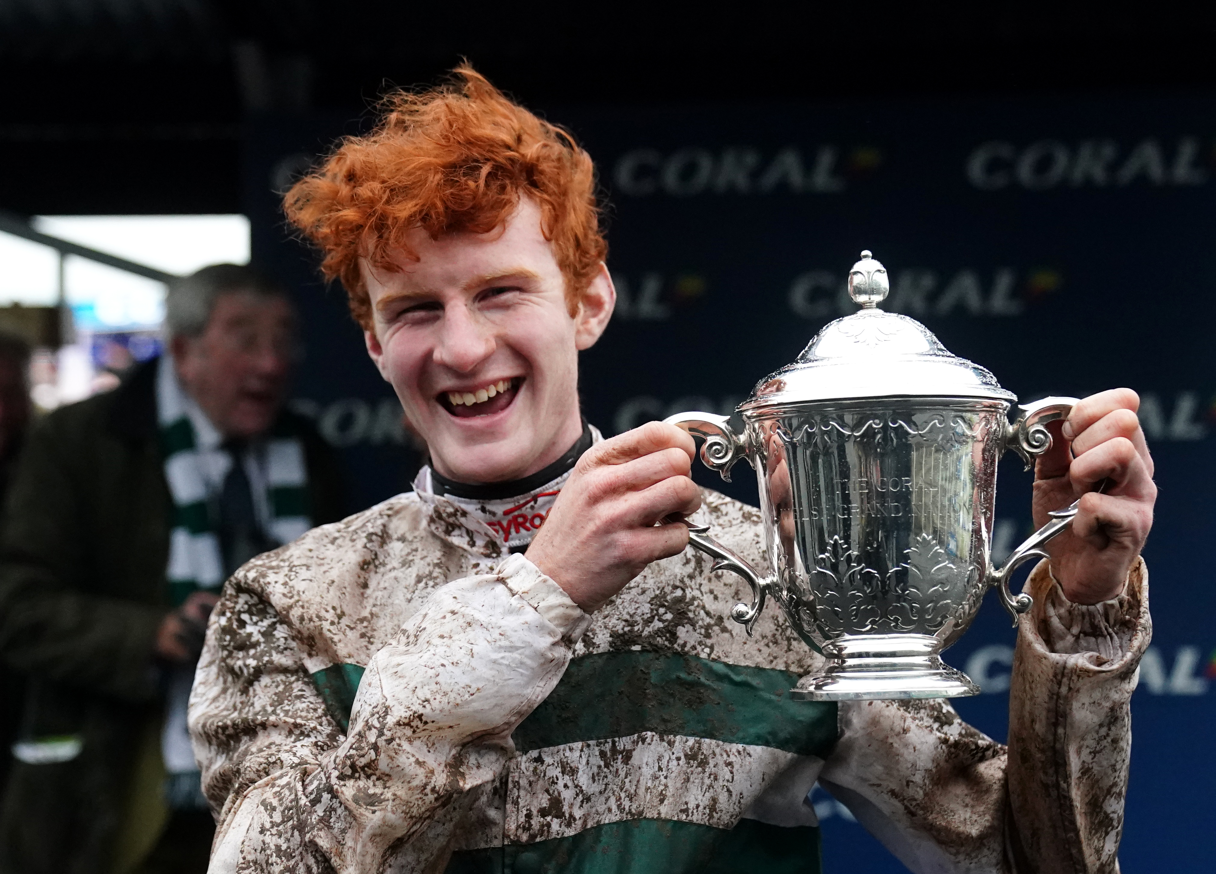 Caoilin Quinn with the Welsh Grand National trophy
