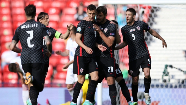 Croatia celebrate Ivan Perisic's equaliser