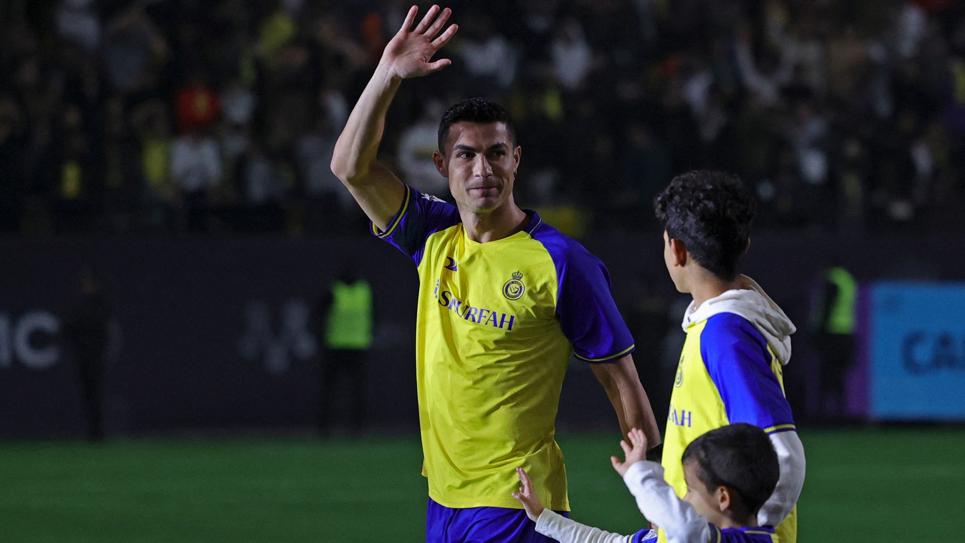 Cristiano Ronaldo pictured at his Al Nassr unveiling