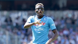 Napoli's Victor Osimhen had to wear a protective mask after suffering a facial injury against Inter