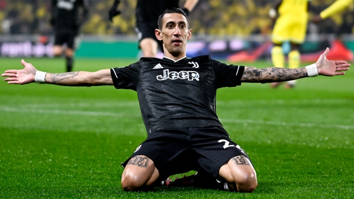Angel Di Maria's treble helped Juventus into the round of 16
