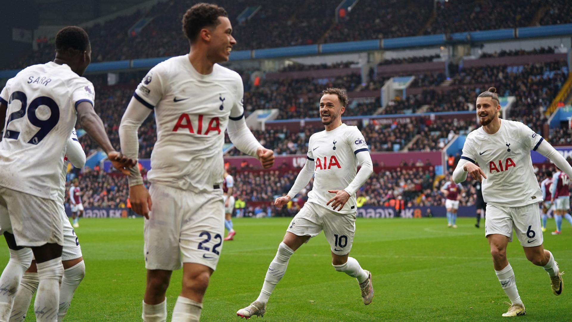 Tottenham boost Champions League hopes with big win at 10-man Aston Villa