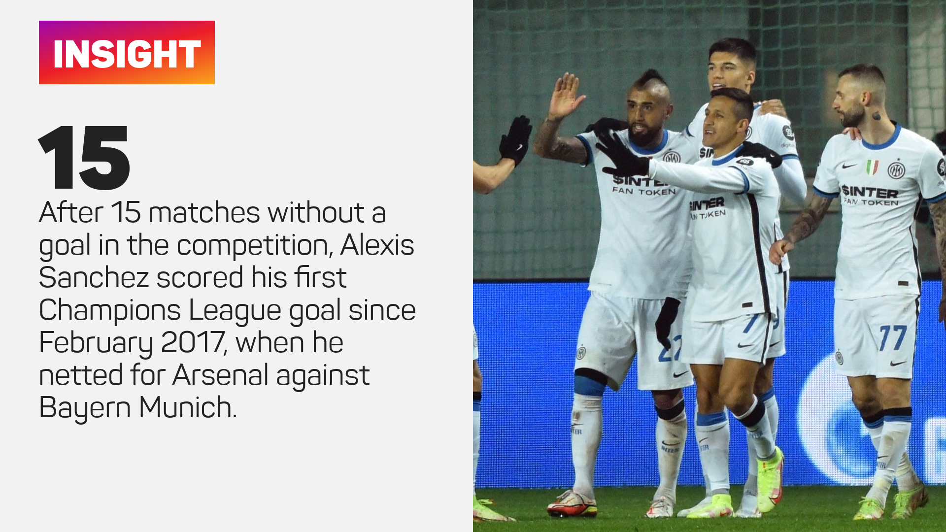 Alexis Sanchez was on target for Inter at Sheriff