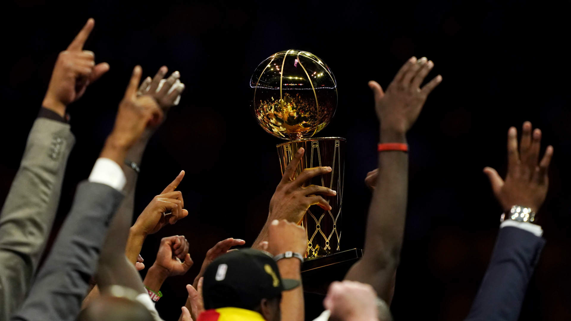 The winner of the NBA receives the coveted Larry O'Brien trophy