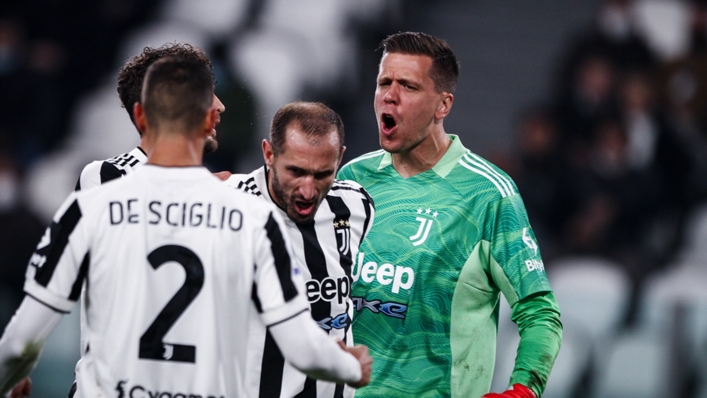 Juventus celebrate their 1-0 win over Roma