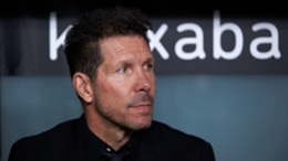 Diego Simeone watches on during Atletico Madrid's win over Athletic Bilbao