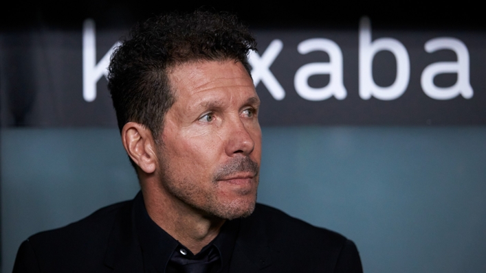 Diego Simeone watches on during Atletico Madrid's win over Athletic Bilbao