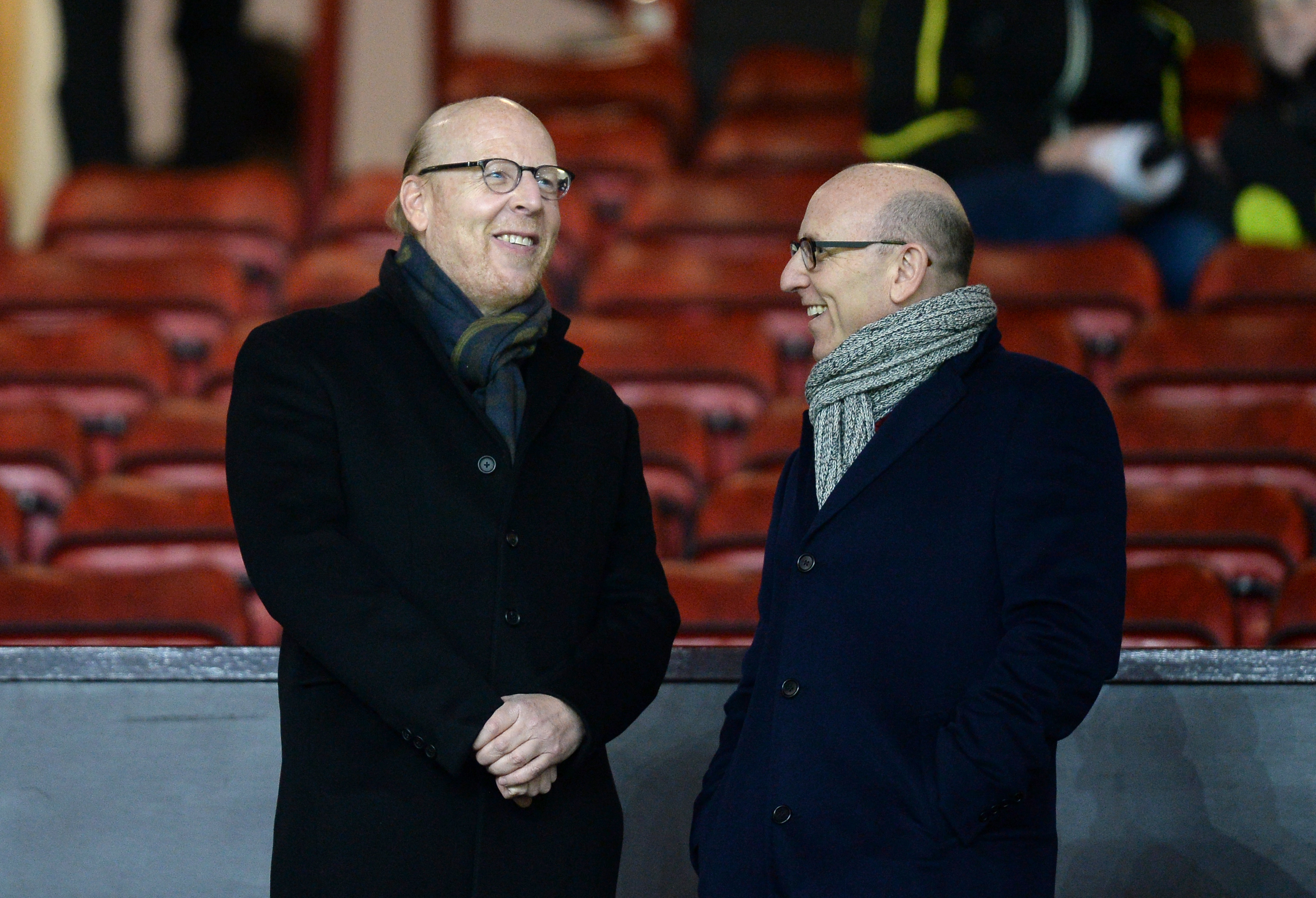 Manchester United joint chairmen Joel Glazer (right) and Avram Glazer (left) in the stands