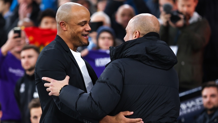 Vincent Kompany and Pep Guardiola met in the FA Cup earlier this season