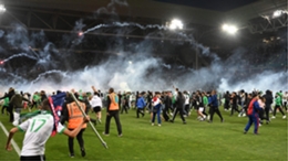 Saint-Etienne fans stormed the pitch after their relegation from Ligue 1