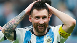 Lionel Messi celebrates after winning the World Cup semi final match between Argentina and Croatia