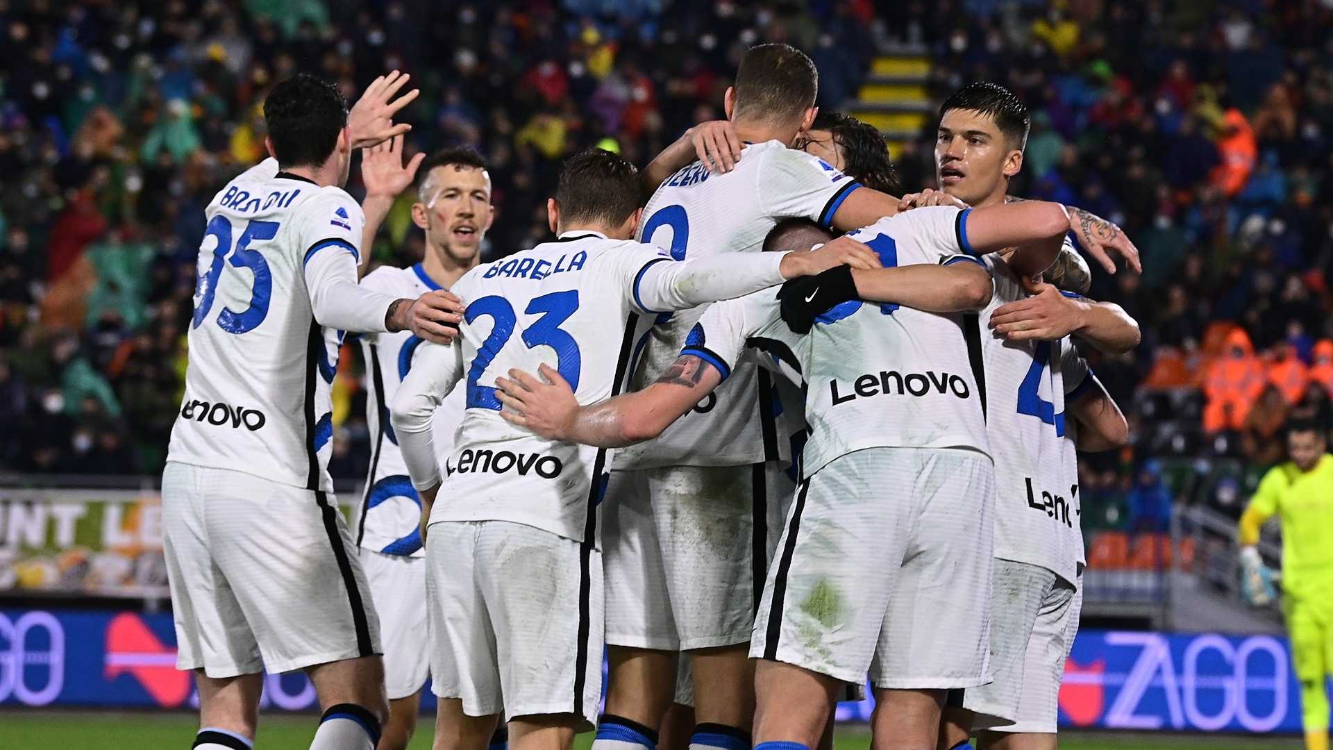 Inter celebrate against Venezia