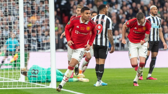Casemiro scored the opener for Man Utd in the EFL Cup final against Newcastle