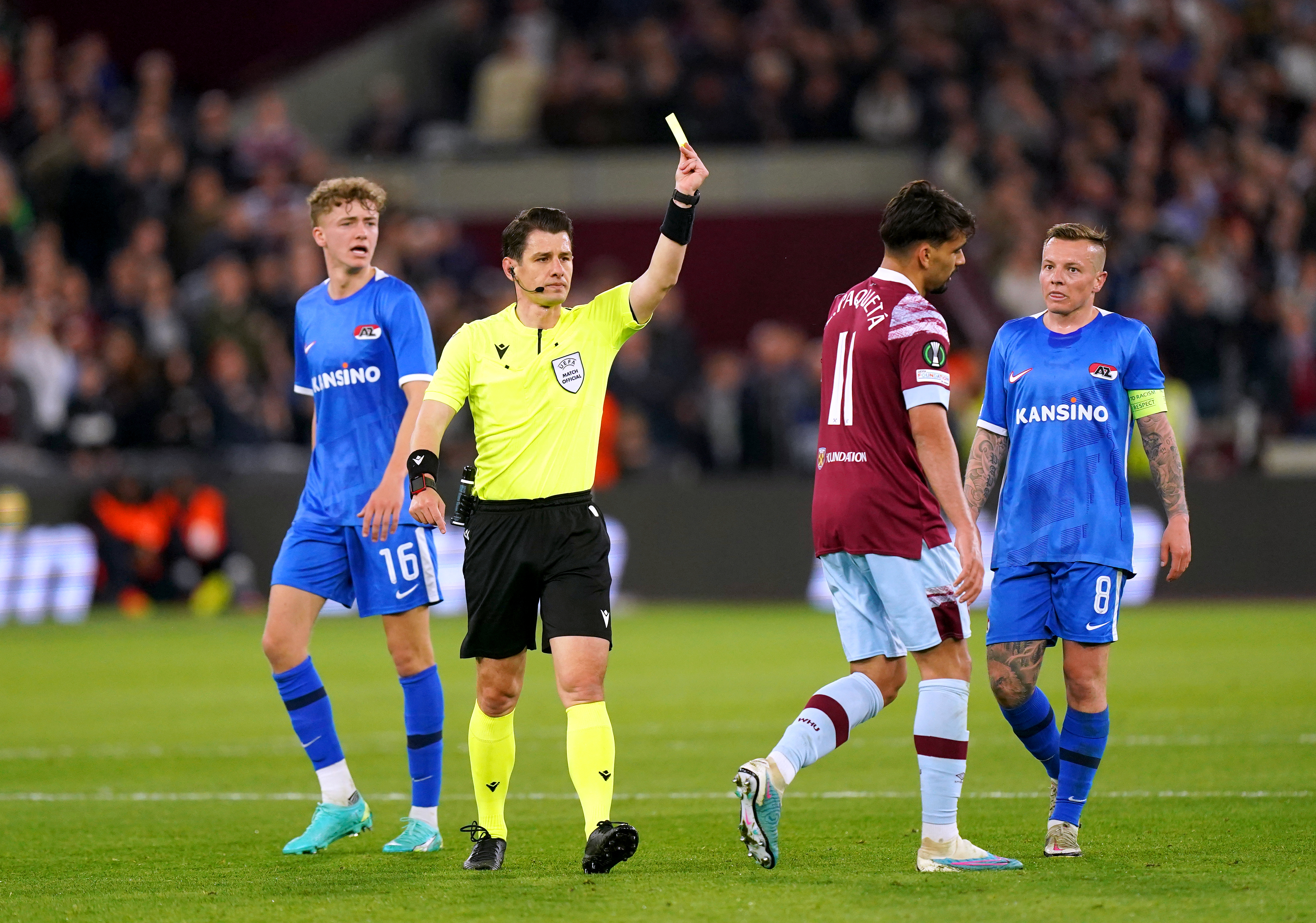 Hajduk Split captain confronts masked hooligan after he charges onto the  pitch and chases referee with iron bar - Mirror Online