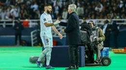 Carlo Ancelotti (R) has backed Karim Benzema (L) to rediscover his form