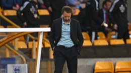 Gareth Southgate cuts a dejected figured during England's loss