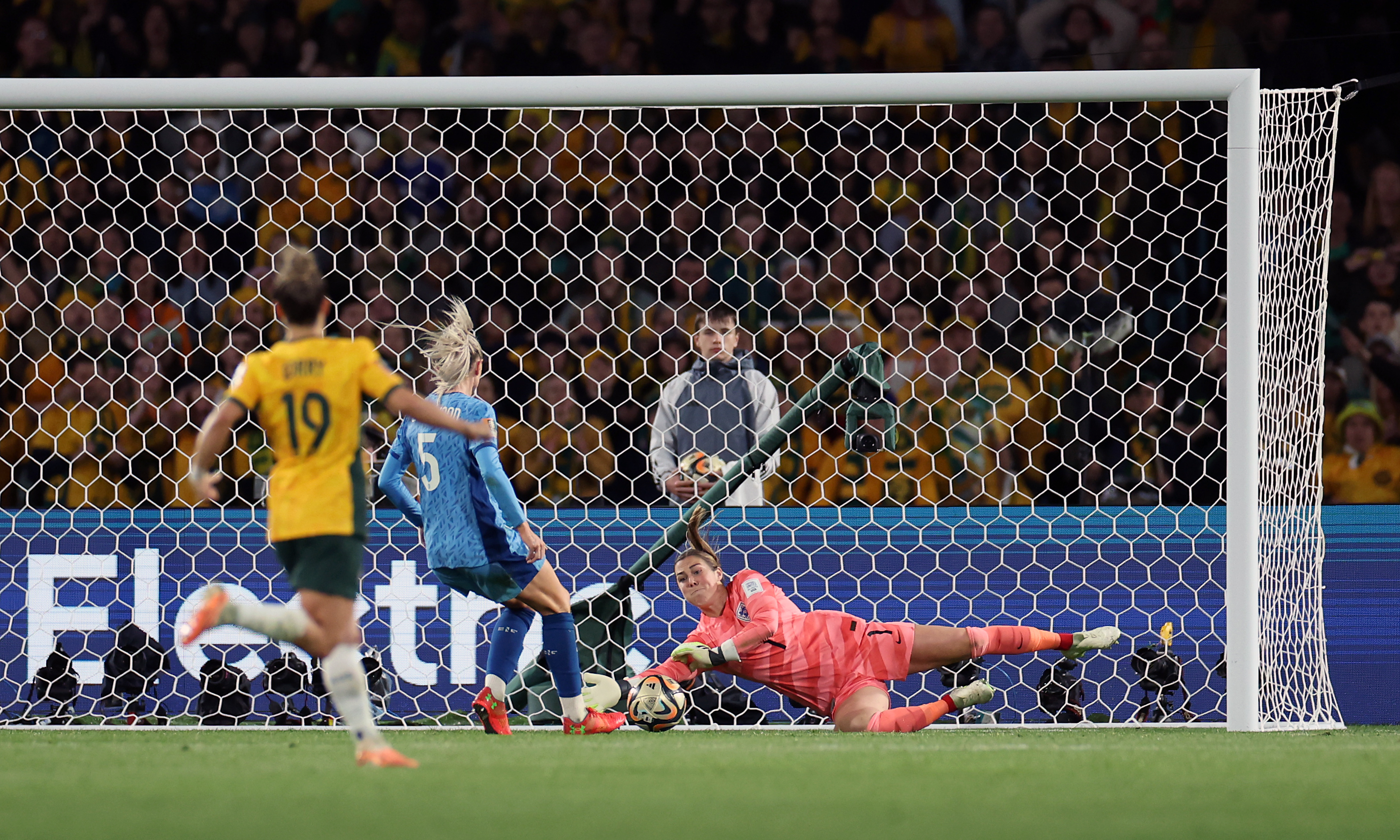 Mary Earps makes a save