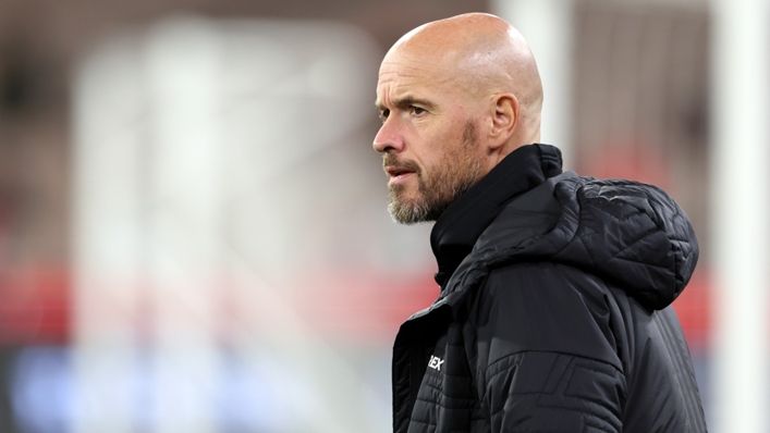 Erik ten Hag watches on during Manchester United's friendly win over Crystal Palace in Melbourne