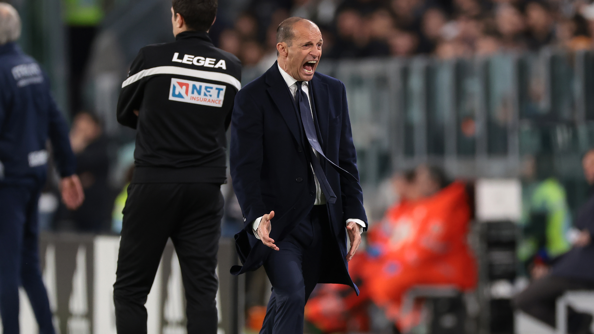 Juventus boss Massimiliano Allegri reacts during the Serie A match between Juventus and Hellas Verona