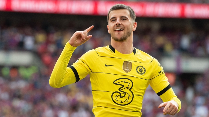 Mason Mount celebrates after scoring against Crystal Palace on Sunday