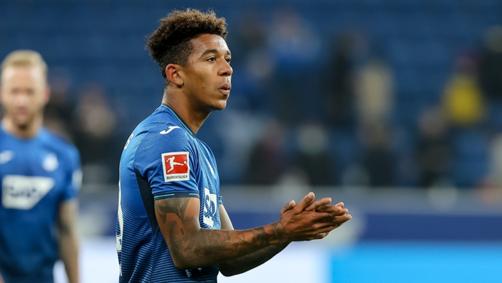 Chris Richards in action for Hoffenheim in the 2021-22 season